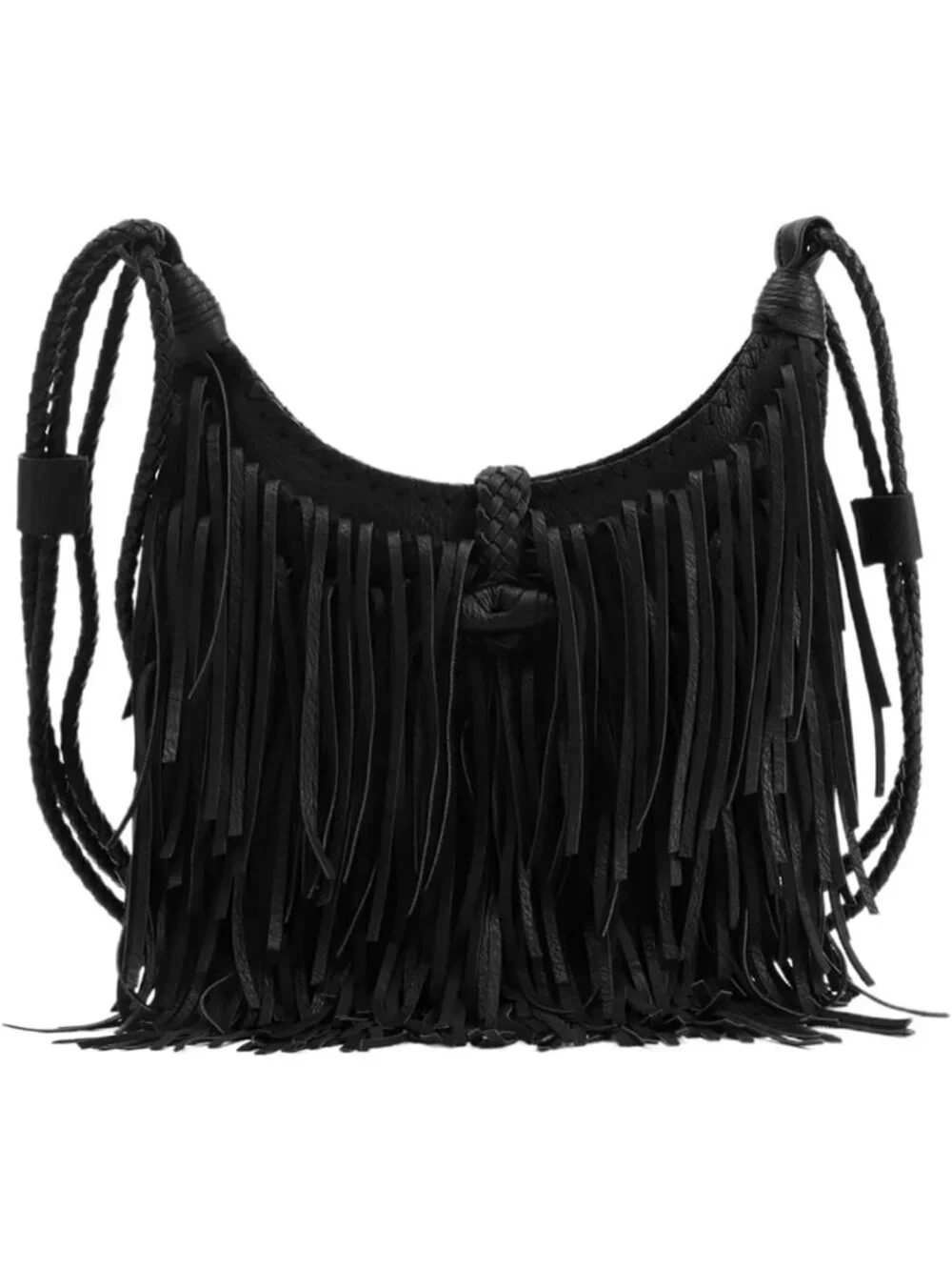 Vintage Fringe Hobo Bag for Women | Vegan Faux Suede Leather Crossbody Purse